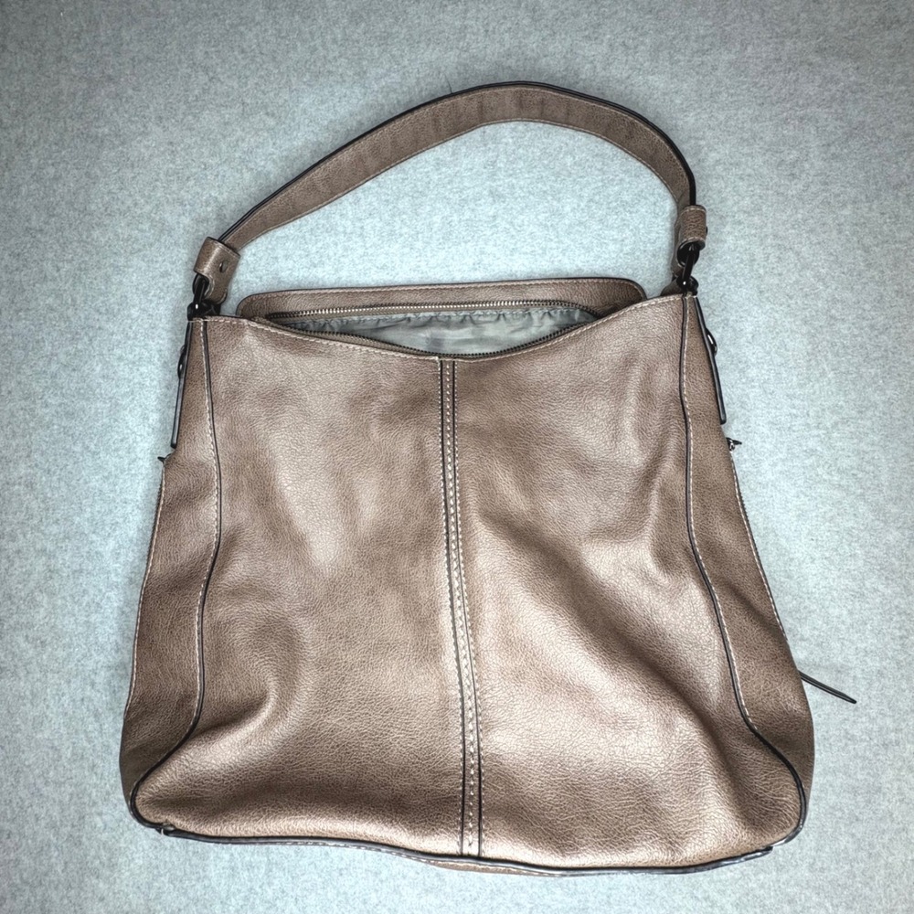 Realer Hobo Shoulder Bag Bronze Metallic Vegan Leather Large Slouchy Tote